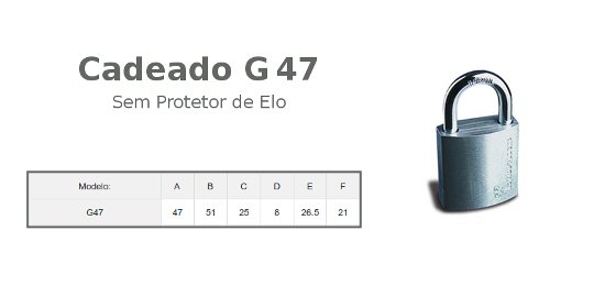 Cadeado G-47 sem Elo